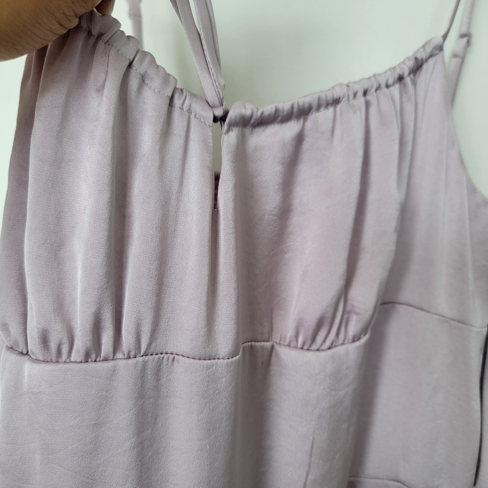 ARITZIA Wilfred Lilac Bellow Satin Slip Dress with Spaghetti Straps - Picture 8 of 9